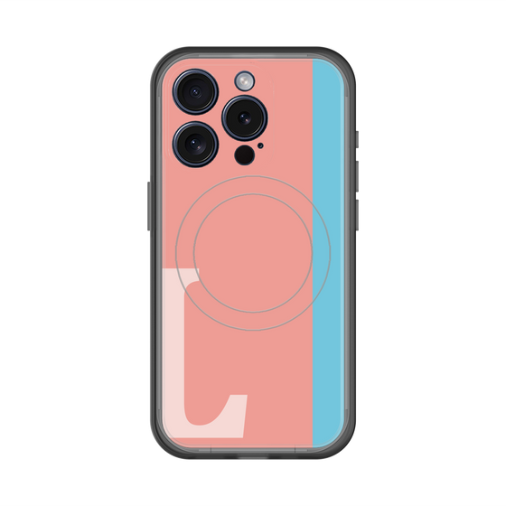 スリムプロテクションプレミアムケース with MagSafe［ オリジナル - initial color line - L pink ］