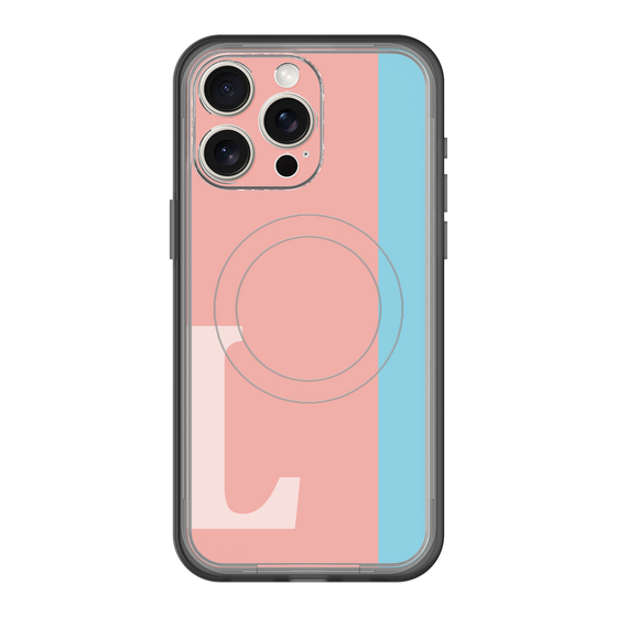スリムプロテクションプレミアムケース with MagSafe［ オリジナル - initial color line - L pink ］