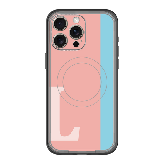 スリムプロテクションプレミアムケース with MagSafe［ オリジナル - initial color line - L pink ］