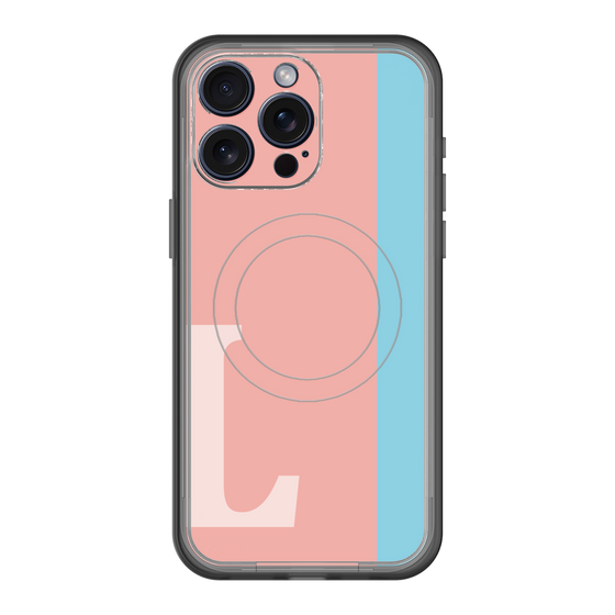 スリムプロテクションプレミアムケース with MagSafe［ オリジナル - initial color line - L pink ］