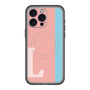 スリムプロテクションプレミアムケース with MagSafe［ オリジナル - initial color line - L pink ］
