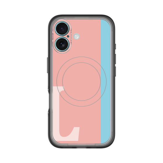 スリムプロテクションプレミアムケース with MagSafe［ オリジナル - initial color line - L pink ］