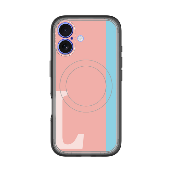 スリムプロテクションプレミアムケース with MagSafe［ オリジナル - initial color line - L pink ］