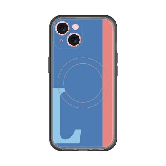 スリムプロテクションプレミアムケース with MagSafe［ オリジナル - initial color line - L blue ］