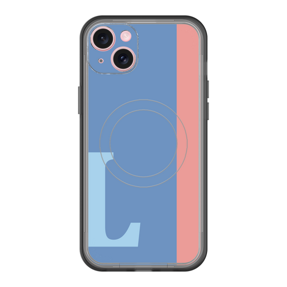 スリムプロテクションプレミアムケース with MagSafe［ オリジナル - initial color line - L blue ］