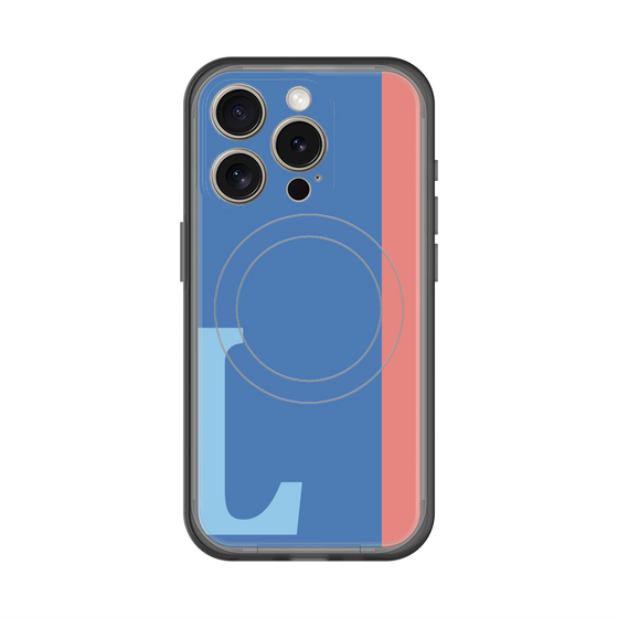 スリムプロテクションプレミアムケース with MagSafe［ オリジナル - initial color line - L blue ］