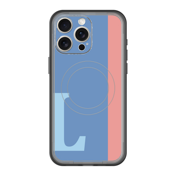 スリムプロテクションプレミアムケース with MagSafe［ オリジナル - initial color line - L blue ］