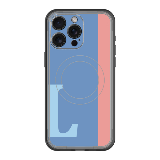 スリムプロテクションプレミアムケース with MagSafe［ オリジナル - initial color line - L blue ］