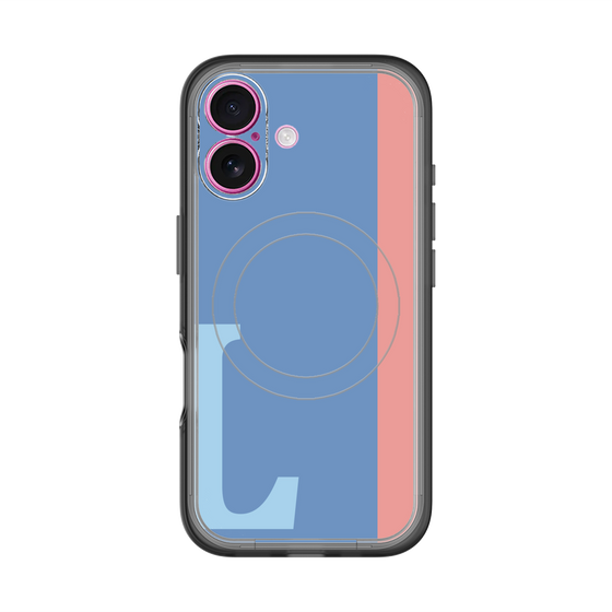 スリムプロテクションプレミアムケース with MagSafe［ オリジナル - initial color line - L blue ］