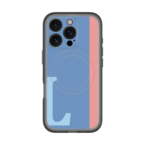 スリムプロテクションプレミアムケース with MagSafe［ オリジナル - initial color line - L blue ］