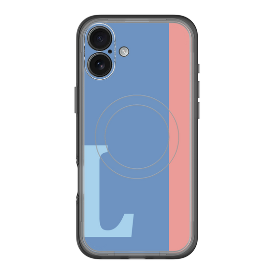 スリムプロテクションプレミアムケース with MagSafe［ オリジナル - initial color line - L blue ］