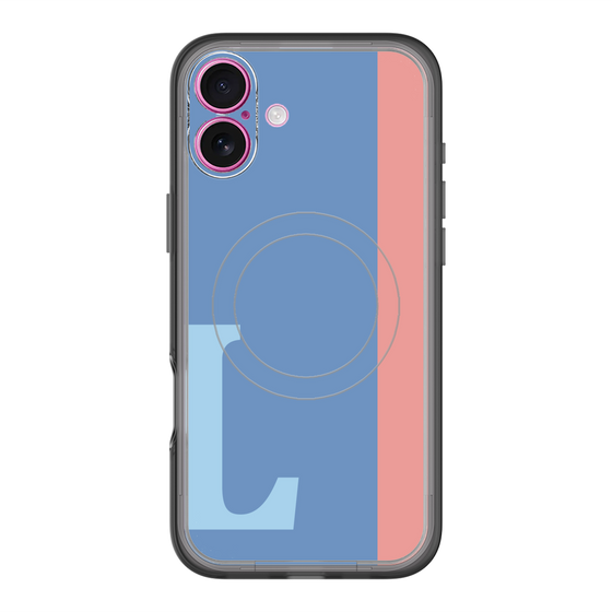 スリムプロテクションプレミアムケース with MagSafe［ オリジナル - initial color line - L blue ］