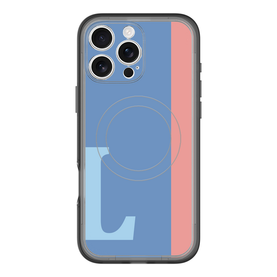スリムプロテクションプレミアムケース with MagSafe［ オリジナル - initial color line - L blue ］