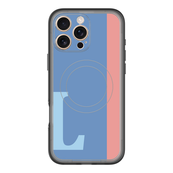 スリムプロテクションプレミアムケース with MagSafe［ オリジナル - initial color line - L blue ］