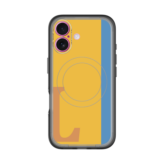 スリムプロテクションプレミアムケース with MagSafe［ オリジナル - initial color line - L orange ］