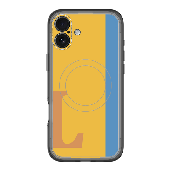 スリムプロテクションプレミアムケース with MagSafe［ オリジナル - initial color line - L orange ］