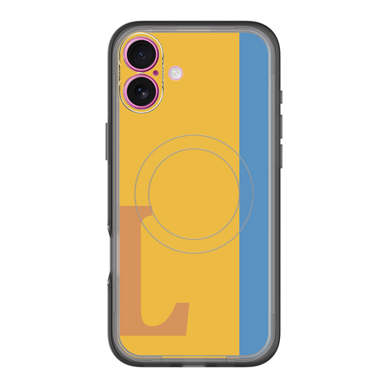 スリムプロテクションプレミアムケース with MagSafe［ オリジナル - initial color line - L orange ］