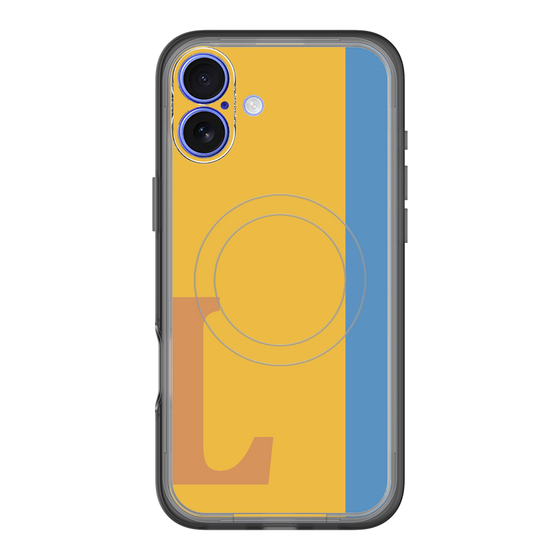 スリムプロテクションプレミアムケース with MagSafe［ オリジナル - initial color line - L orange ］