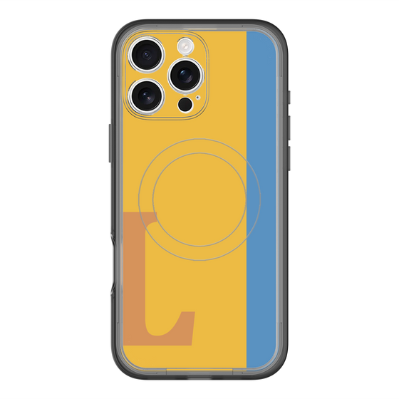 スリムプロテクションプレミアムケース with MagSafe［ オリジナル - initial color line - L orange ］