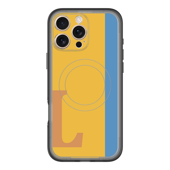スリムプロテクションプレミアムケース with MagSafe［ オリジナル - initial color line - L orange ］