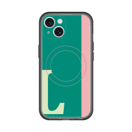 スリムプロテクションプレミアムケース with MagSafe［ オリジナル - initial color line - L green ］