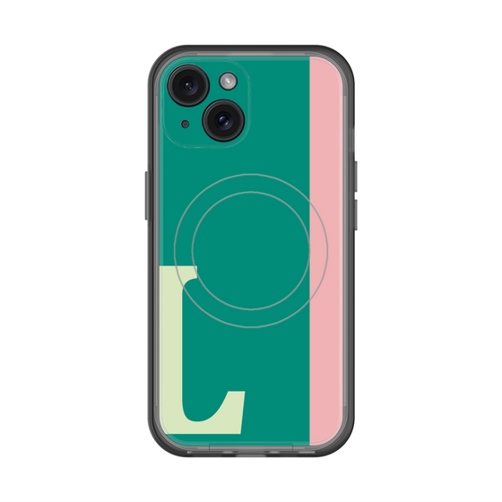 スリムプロテクションプレミアムケース with MagSafe［ オリジナル - initial color line - L green ］