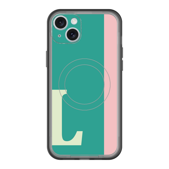 スリムプロテクションプレミアムケース with MagSafe［ オリジナル - initial color line - L green ］