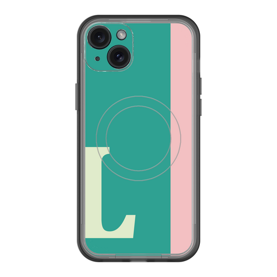 スリムプロテクションプレミアムケース with MagSafe［ オリジナル - initial color line - L green ］