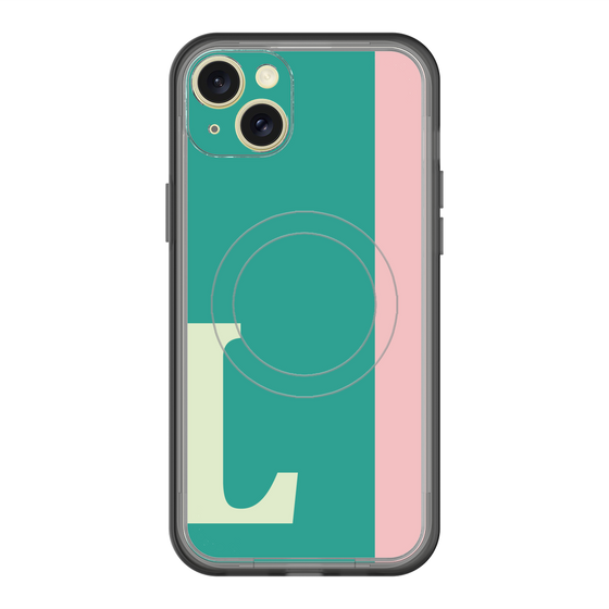 スリムプロテクションプレミアムケース with MagSafe［ オリジナル - initial color line - L green ］