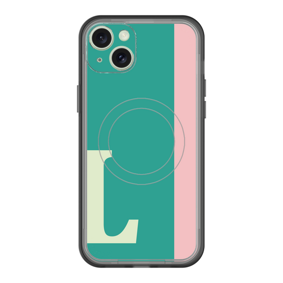 スリムプロテクションプレミアムケース with MagSafe［ オリジナル - initial color line - L green ］