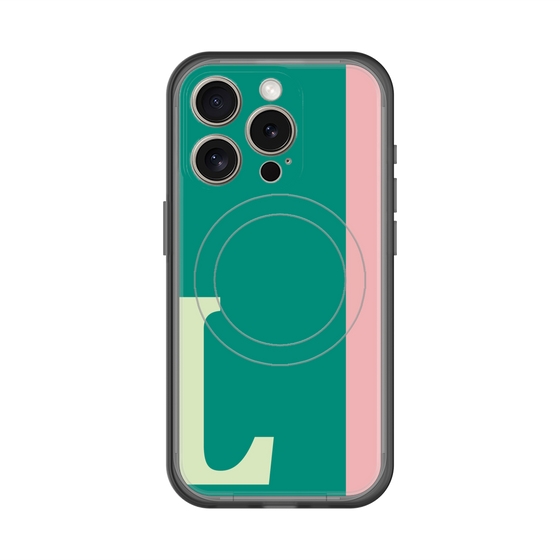 スリムプロテクションプレミアムケース with MagSafe［ オリジナル - initial color line - L green ］