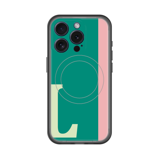 スリムプロテクションプレミアムケース with MagSafe［ オリジナル - initial color line - L green ］
