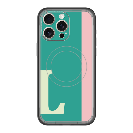 スリムプロテクションプレミアムケース with MagSafe［ オリジナル - initial color line - L green ］