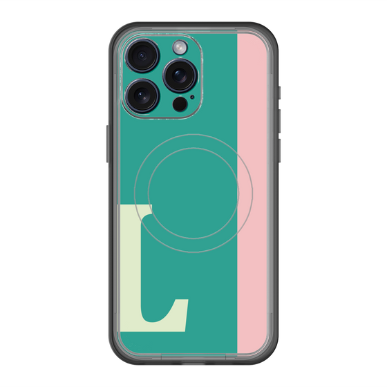 スリムプロテクションプレミアムケース with MagSafe［ オリジナル - initial color line - L green ］