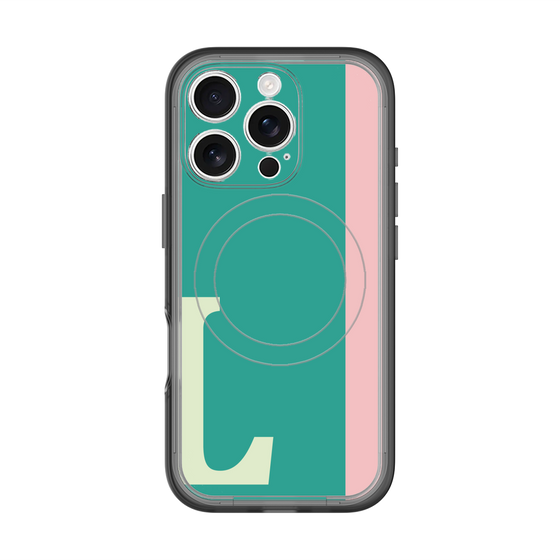 スリムプロテクションプレミアムケース with MagSafe［ オリジナル - initial color line - L green ］