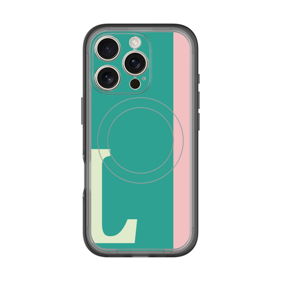 スリムプロテクションプレミアムケース with MagSafe［ オリジナル - initial color line - L green ］