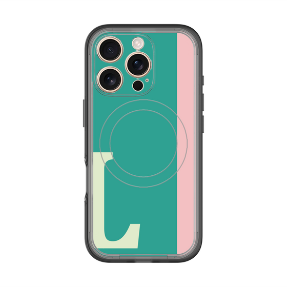 スリムプロテクションプレミアムケース with MagSafe［ オリジナル - initial color line - L green ］