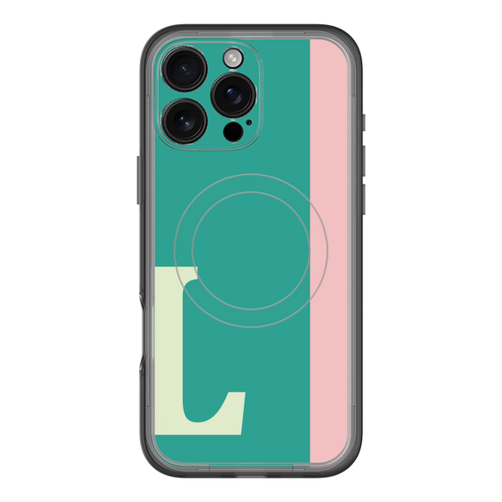 スリムプロテクションプレミアムケース with MagSafe［ オリジナル - initial color line - L green ］