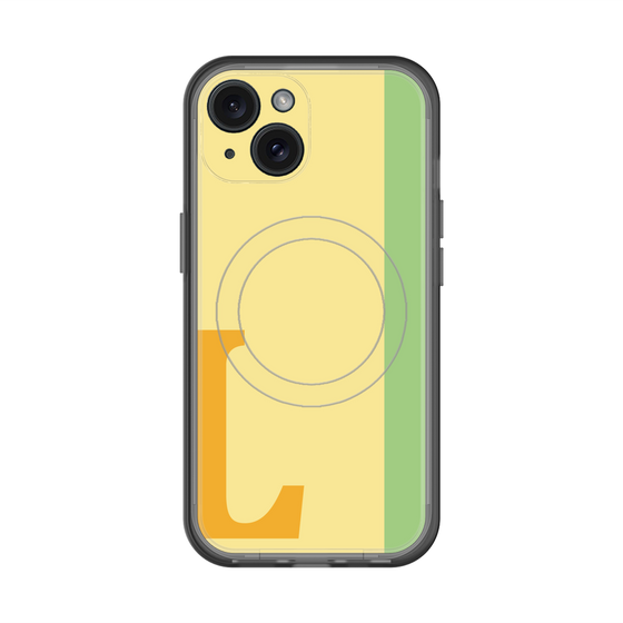 スリムプロテクションプレミアムケース with MagSafe［ オリジナル - initial color line - L yellow ］