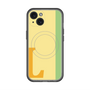 スリムプロテクションプレミアムケース with MagSafe［ オリジナル - initial color line - L yellow ］