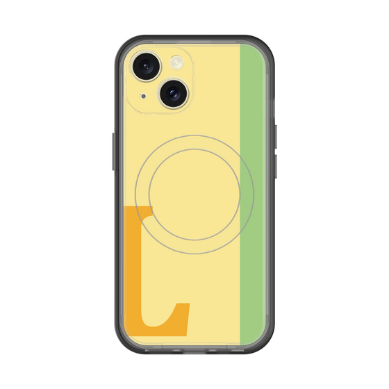 スリムプロテクションプレミアムケース with MagSafe［ オリジナル - initial color line - L yellow ］
