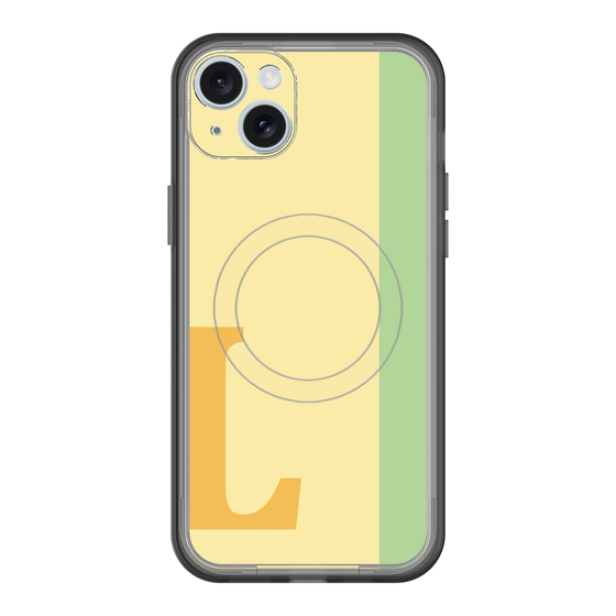 スリムプロテクションプレミアムケース with MagSafe［ オリジナル - initial color line - L yellow ］