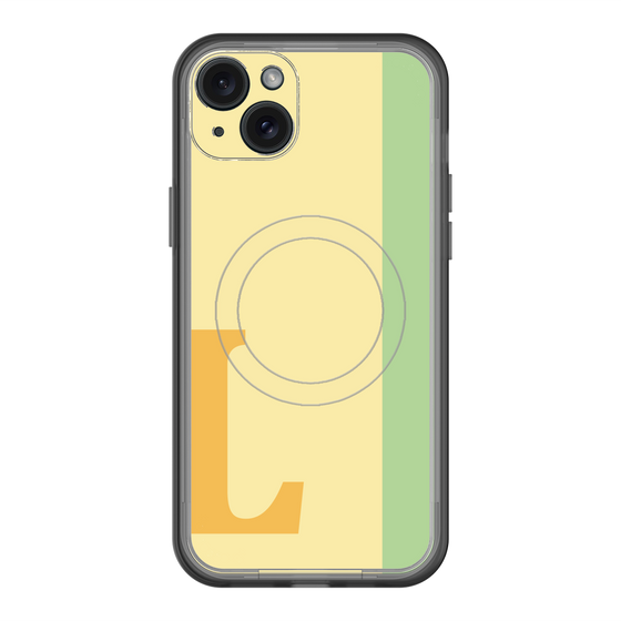 スリムプロテクションプレミアムケース with MagSafe［ オリジナル - initial color line - L yellow ］