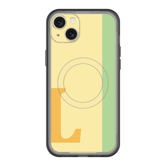 スリムプロテクションプレミアムケース with MagSafe［ オリジナル - initial color line - L yellow ］