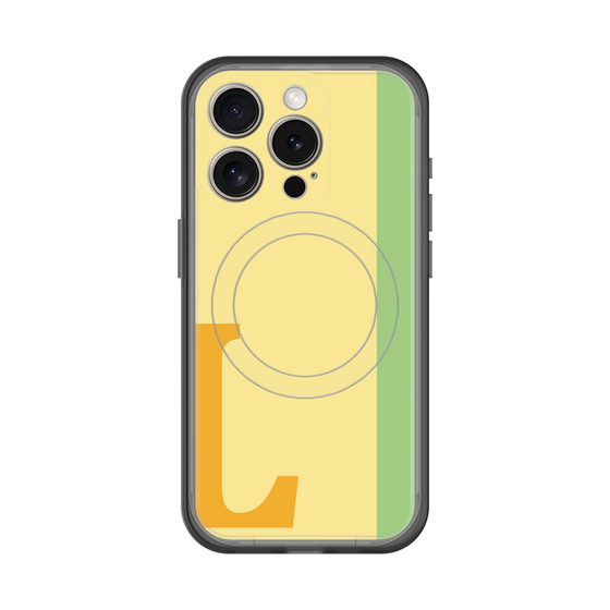 スリムプロテクションプレミアムケース with MagSafe［ オリジナル - initial color line - L yellow ］