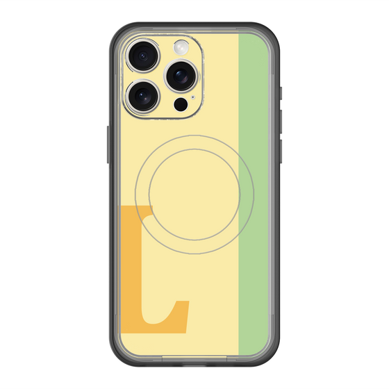 スリムプロテクションプレミアムケース with MagSafe［ オリジナル - initial color line - L yellow ］