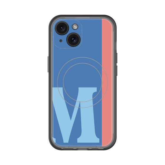 スリムプロテクションプレミアムケース with MagSafe［ オリジナル - initial color line - M blue ］