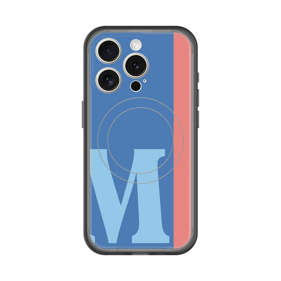 スリムプロテクションプレミアムケース with MagSafe［ オリジナル - initial color line - M blue ］