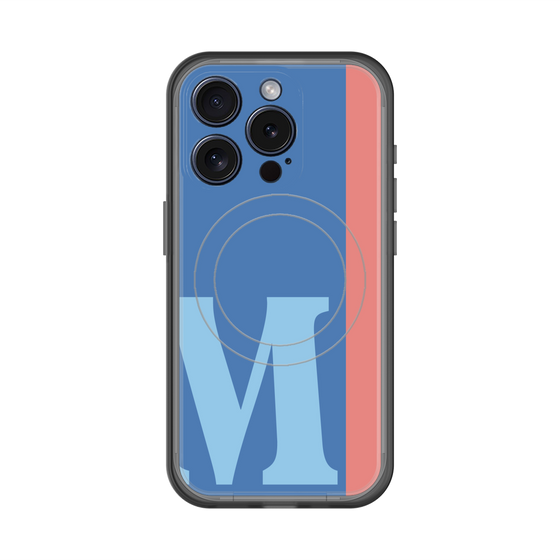 スリムプロテクションプレミアムケース with MagSafe［ オリジナル - initial color line - M blue ］