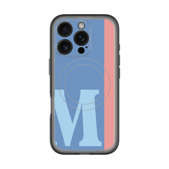 スリムプロテクションプレミアムケース with MagSafe［ オリジナル - initial color line - M blue ］